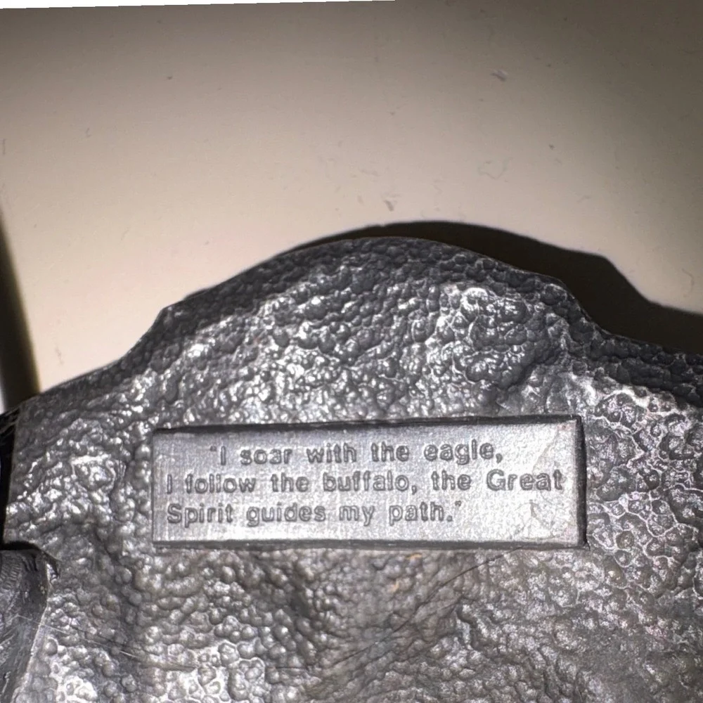 Vintage Siskiyou Belt Buckle Western Buffalo Eagle Native Spirit Made USA - Picture 3 of 4